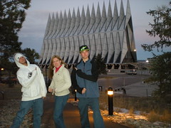 Nick, Clare, and Marcus Strike a Pose at Air Force Chappel