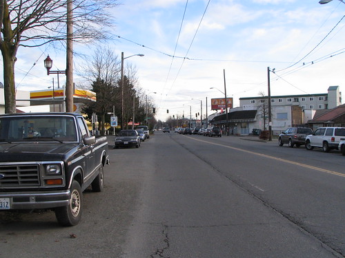 The same street, almost 60 years later in February 2009.