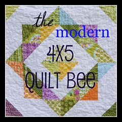 4x5 modern Quilt Bee Badge