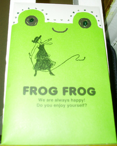 Frog Frog stationery, back of outgoing letter