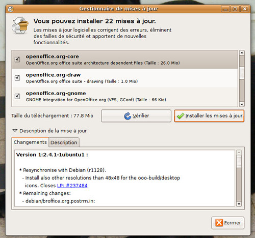 OpenOffice.org 2.4.1 sous Ubuntu Hardy, via les dépots hardy proposed