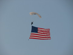 Skydiver with American Flag
