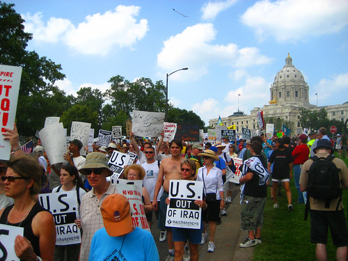 crowd marches away from capitol