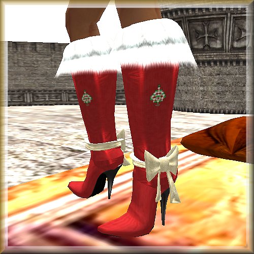 Glam Couture Red Christmas Boots
