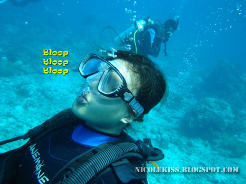 blowing bubbles underwater