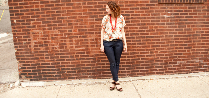 dash dot dotty style blog floral fashion orange jeans heels