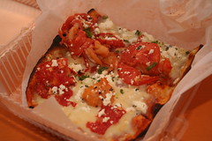 the delicious Santorini Style flatbread pizza
