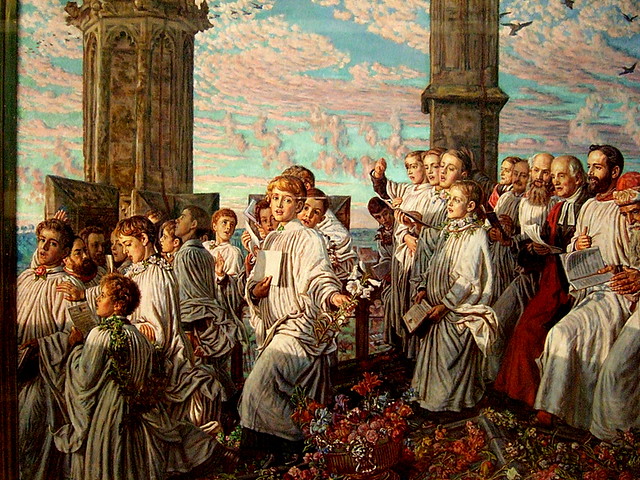 Detail of "May Morning on Magdalen Tower"