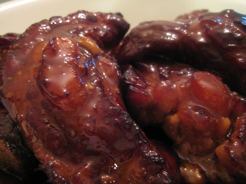 Stewed and Roasted Ribs with sauce (close-up)