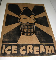Test Print for Ice Cream Linocut
