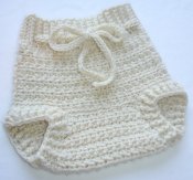 Natural Colored Crocheted BFL Wool Soaker (Medium)