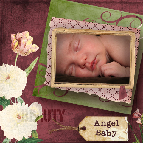 Angel Baby Scrapbook Page