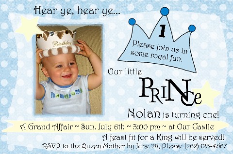 Nolan Little Prince 1st birthday invitation. amyscustomgreetings.com