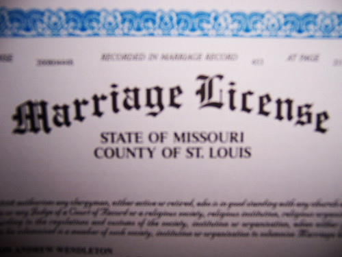 Our Marriage License