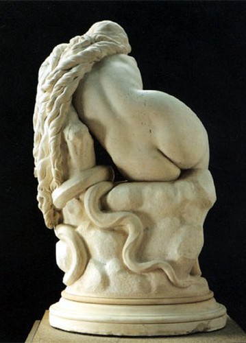 Eugène Delaplanche (French, 1831-1892) Eve After the Fall (1869) Marble. Musée dOrsay, Paris. (From Behind)