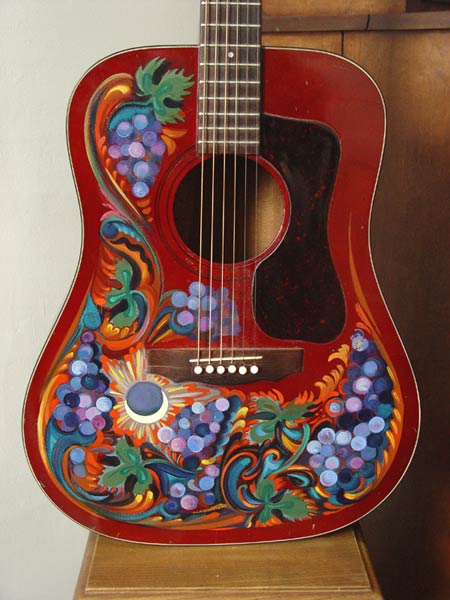 art gallery guitar painted