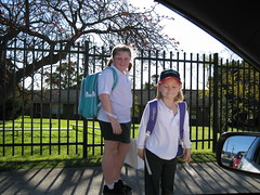 The girls head to school