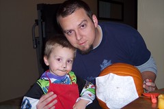 Daddy and Nathan and our pumpkin