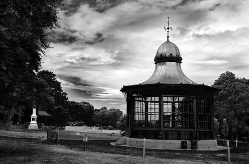 Bandstand in black and white