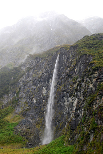 waterfall near rob roy glacier
