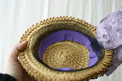 Inside of hat, notice the horsehair used to fix the hat to the head.