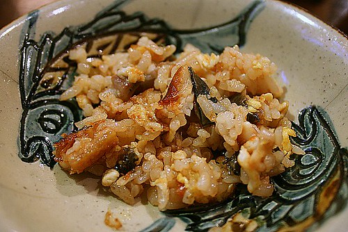 Fried rice with unagi and egg