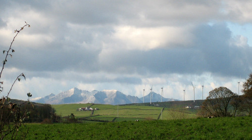 Busbie Muir windfarm and Arran