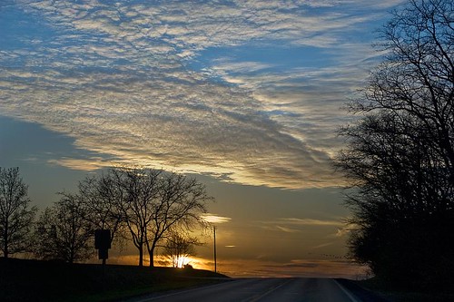 Sunset on US 40 in Illinois