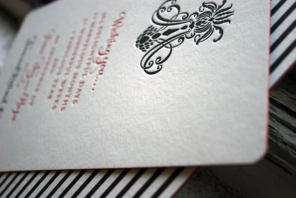 Custom letterpress holiday cards - red edge painting! - Smock 