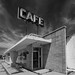 Abandoned Cafe b-w by Bo Darville