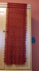 red garter shawl