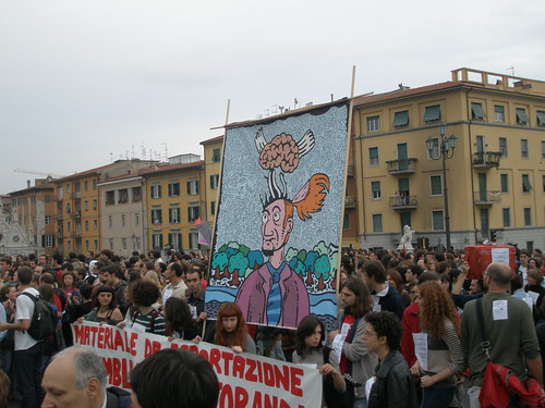 Pisa, manifestazione 23 ottobre 2008