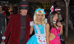 The Mad Hatter, Alice and not-so-white Rabbit
