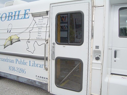 Smashed Bookmobile Window