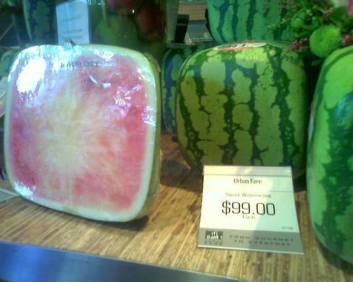 Square watermelons at Urban Fare