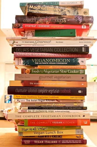pile of cookbooks