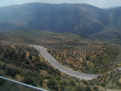The winding road to our hotel at Delphi
