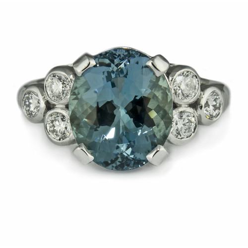 Emerald cut aquamarine engagement ring · Aquamarine 