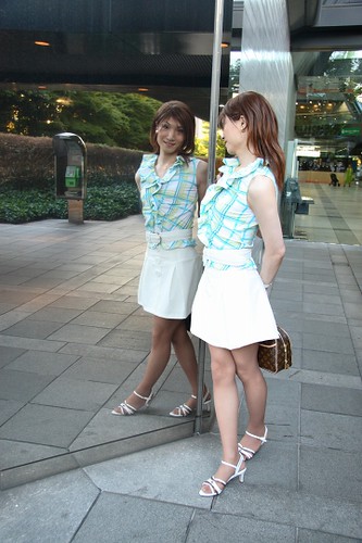 Sleeveless top and White miniskirt_29 by Kyoko Matsushita