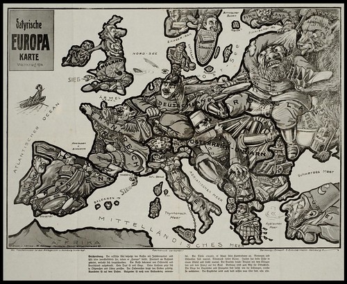 Satyrische Europa Karte 1914