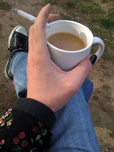 Teigan is coffee & cigarettes. 11:06am