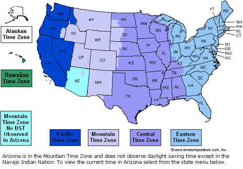 time zones map canada. US Time Zones map