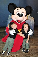 The girls didn't want to let go of Mickey