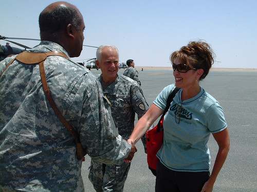 Sarah Palin in Kuwait visiting the troops</a>