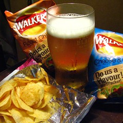 beer and crisps