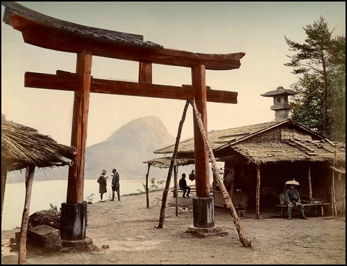 THE BROKEN TORII on the SHORES OF LAKE HARUNA, JAPAN