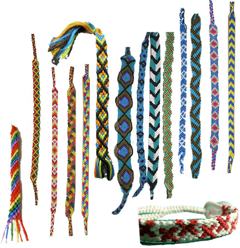 Buying embroidery floss for six friends to make friendship bracelets while 