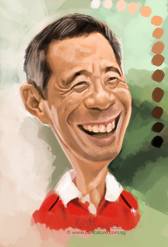 Digital caricature of Singapore Prime Minister Lee Hsien Loong - 2