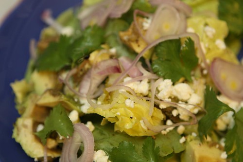 Buttercrunch Salad with Cilantro, Lime, Shallots, and Feta