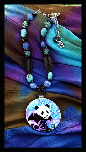 The Bamboo Blues...necklace and earring set by Sandra Miller